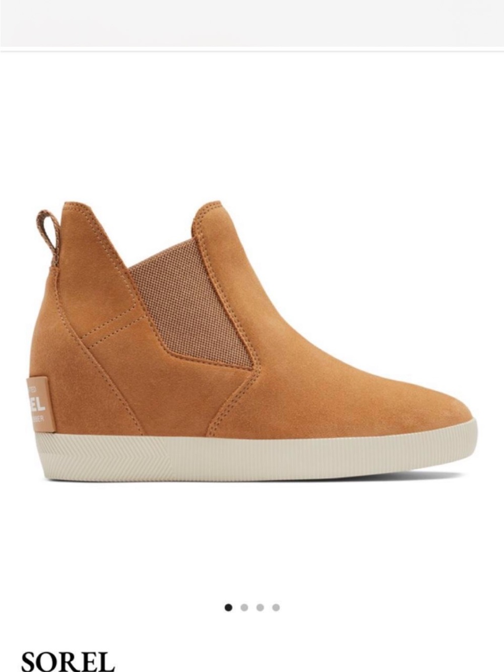 Sorel Women's Tan Suede Slip-On Wedge Bootie